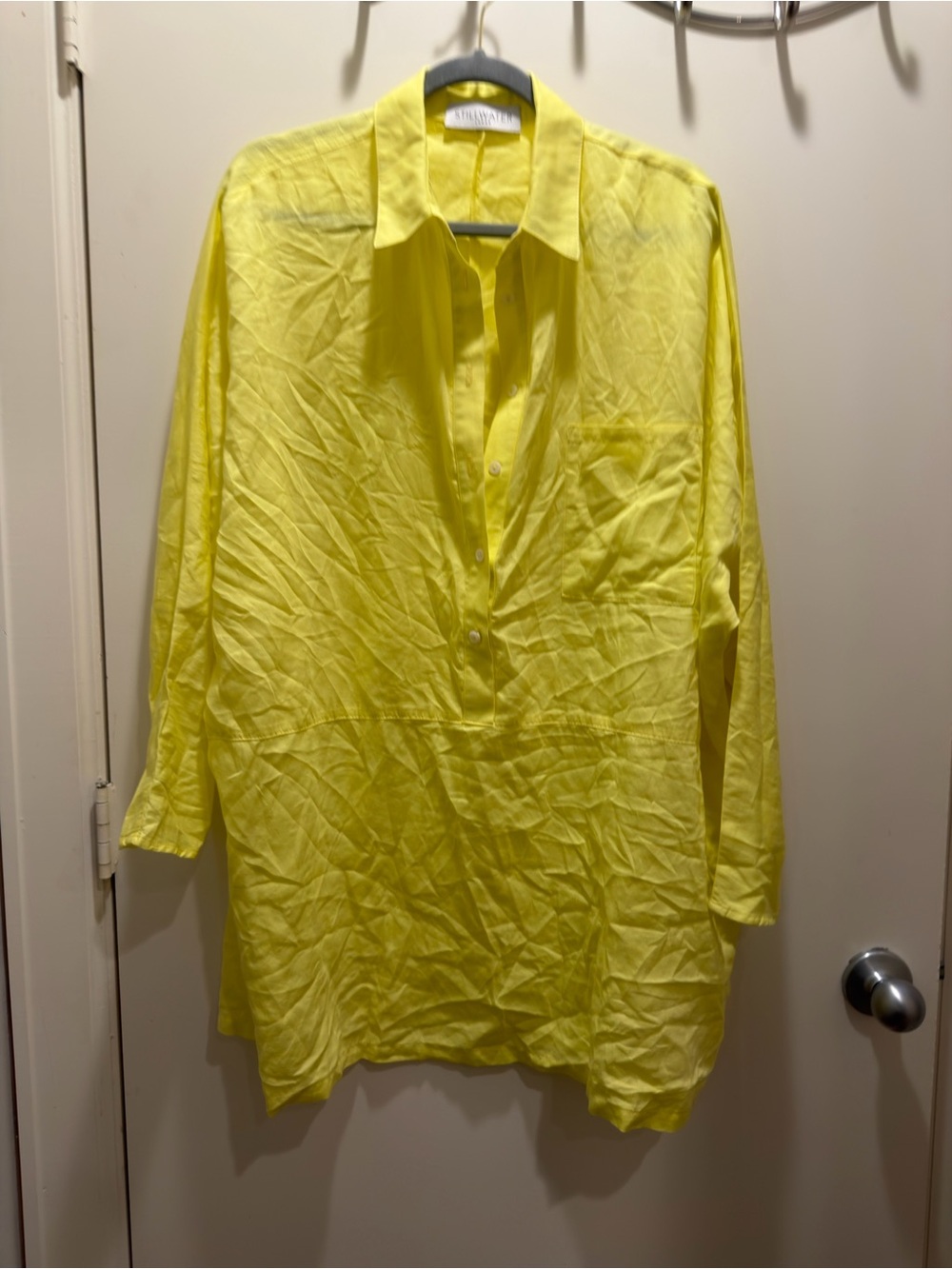 stillwater Yellow Button-Front Women's Tunic Shirt large